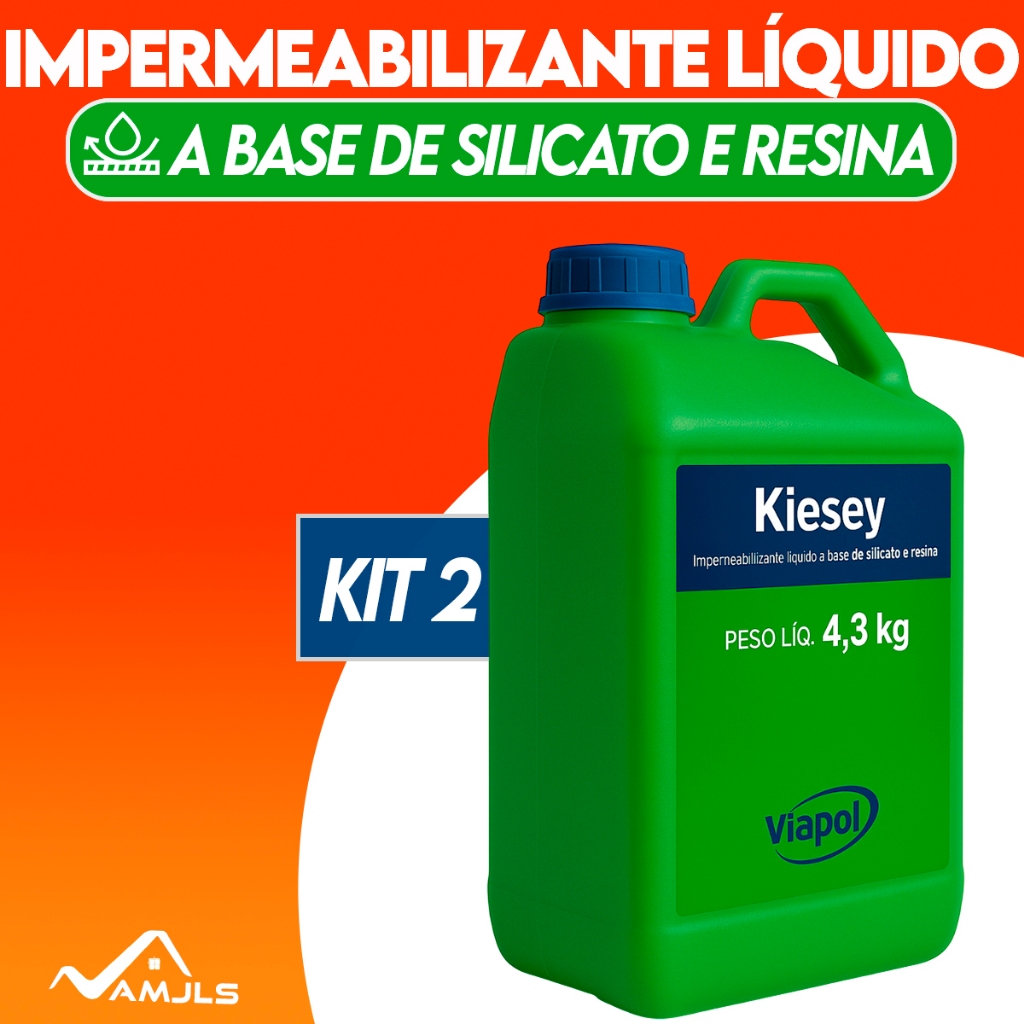Impermeabillizante Liquido a Base de Resina Cristalizador Kiesey 4,3kg Viapol Ki