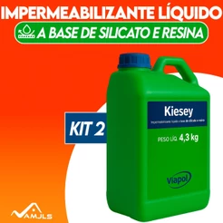 Impermeabillizante Liquido a Base de Resina Cristalizador Kiesey 4,3kg Viapol Kit C/2