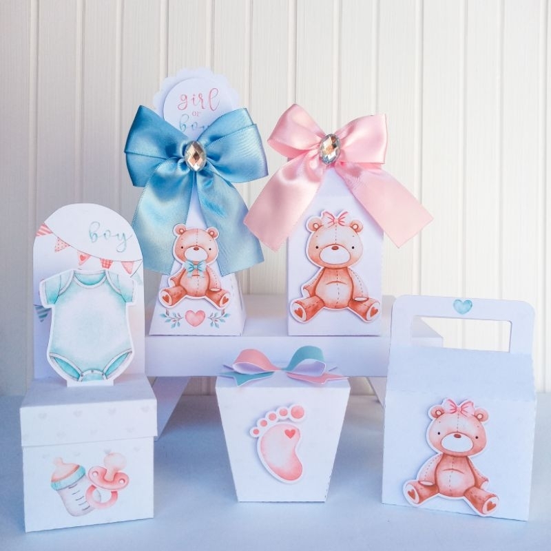 Kit Festa PEGUE E MONTE Chá Revelação - Caixinhas Personalizadas Lembrancinhas Personalizadas