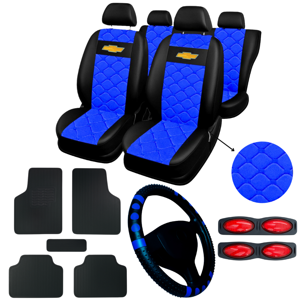kit Capa de Banco Carro couro  Corsa Classic Celta corsa hatch prisma ônix Meriva + Tapete de carro em Oferta na Shopee