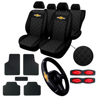 kit Capa de Banco Automotivo Carro Couro Celta Corsa Classic Onix Novo Prisma Vectra Astr…