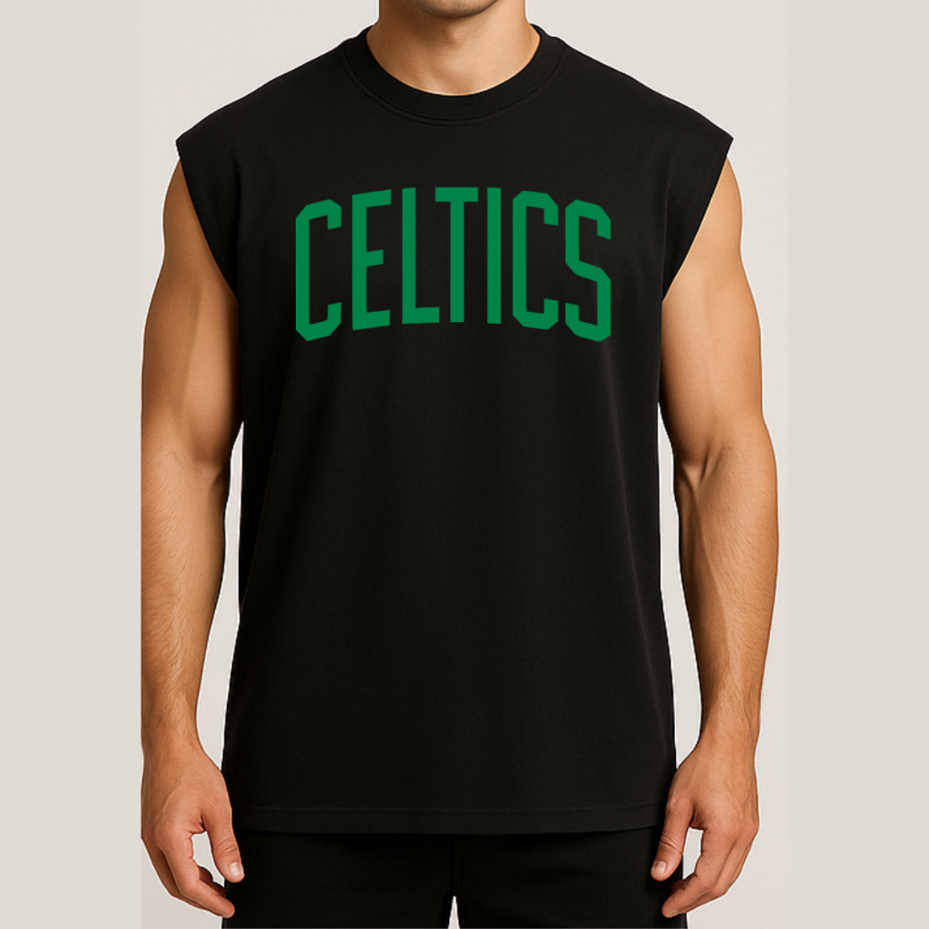 Regata Masculina Oversized Treino Academia Estampada Boston Celtics NBA  100% Algodão Streetwear