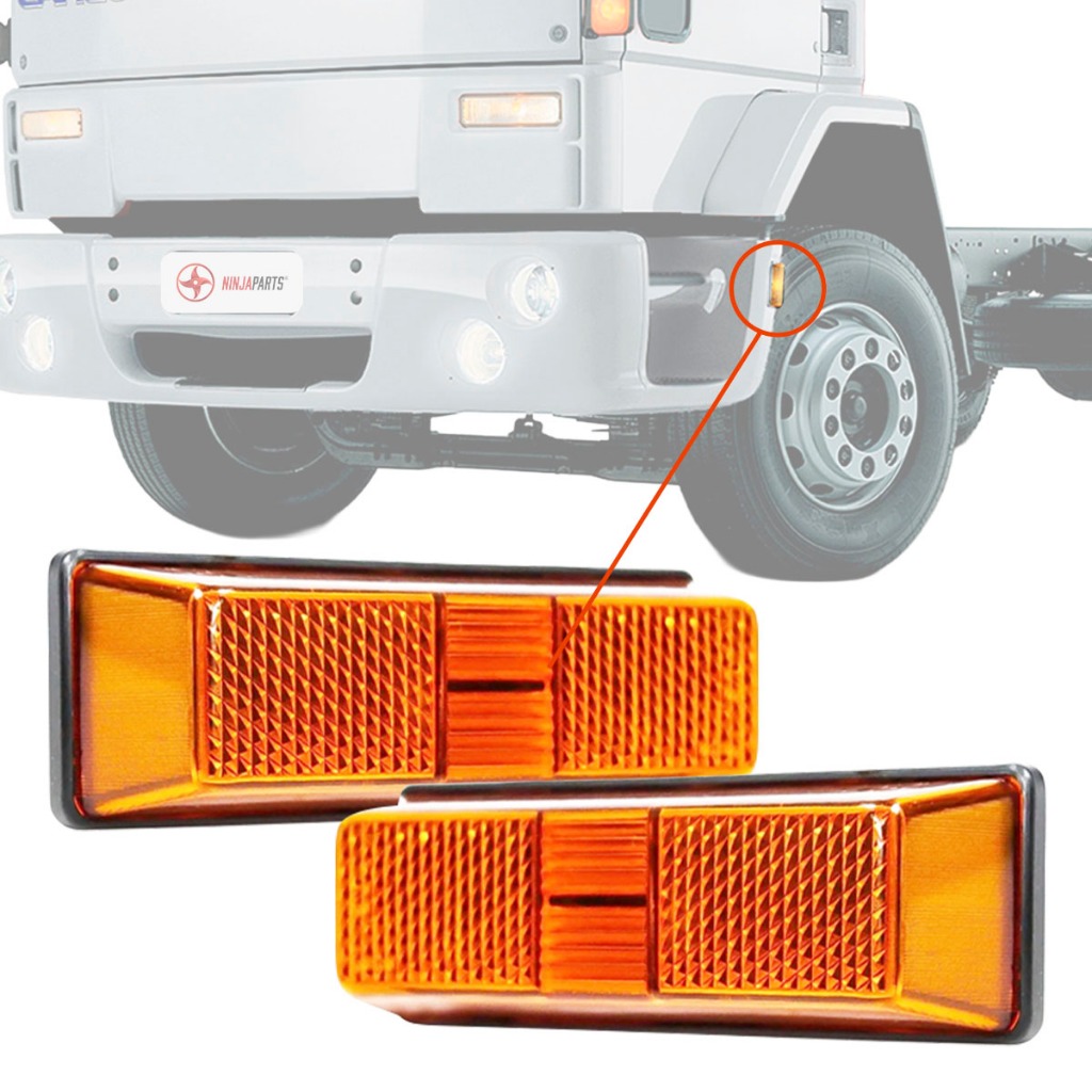 2 Lanternas Delimitadora Lateral Para Ford Cargo Bilateral Porta Caminhão Cor Ambar Led 2000 A 2017 em Oferta na Shopee