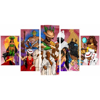 Quadro temático Religioso orixás  reunidos umbanda mdf 3 mm 5 peças p em Oferta na Shopee