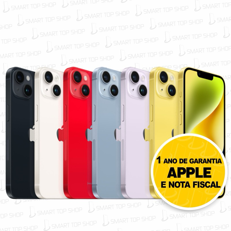 Celular iPhone 14 128GB Dual E-SIM Original Novo Lacrado com Garantia Apple de 1 ano
