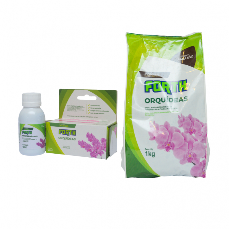 Kit Substrato Para Orquídeas 1Kg + Fertilizante Orquidea Floração 60ml