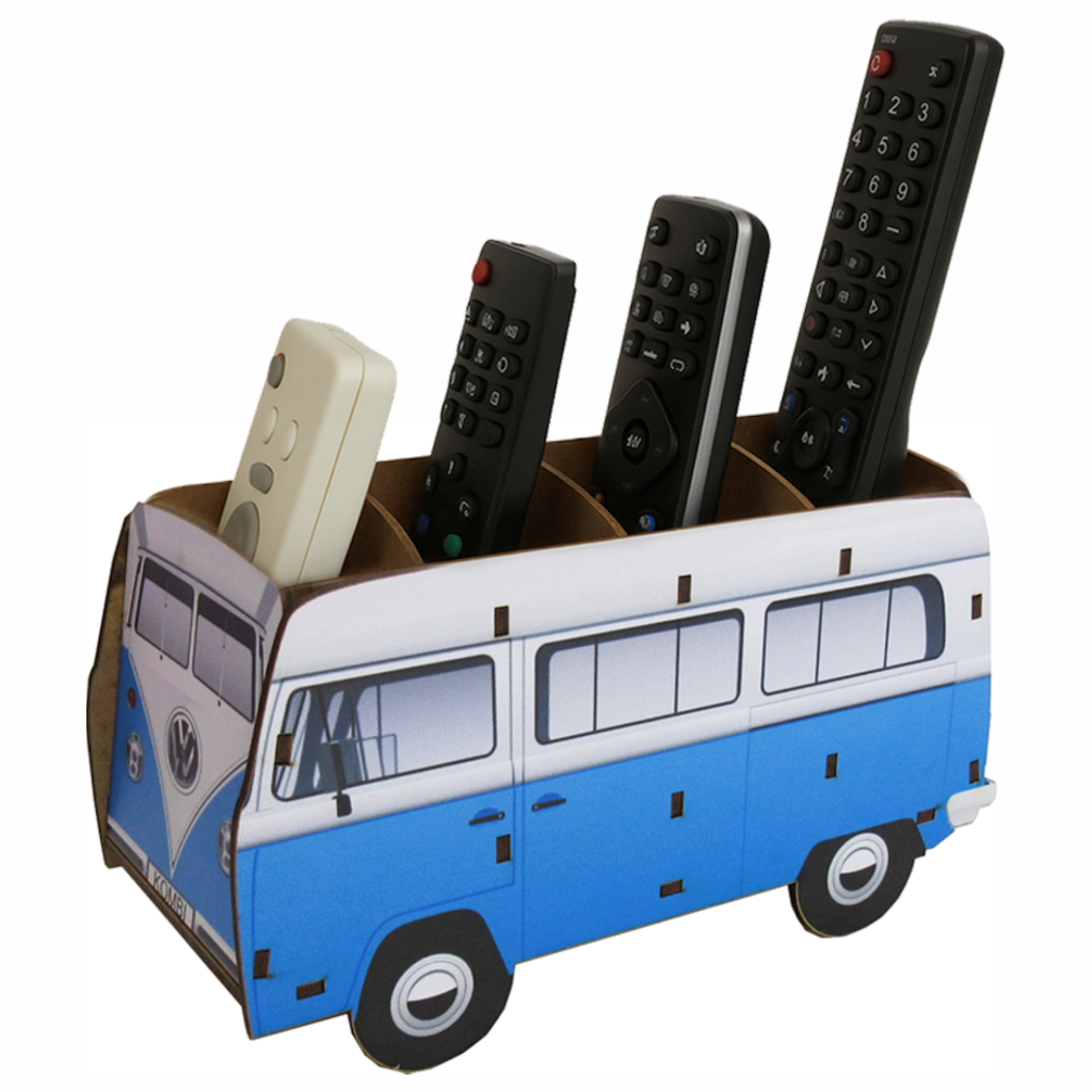 Porta Controle Remoto MDF Estilo Kombi | Organizador para Sala, Escritório ou Presente Criativo em Oferta na Shopee