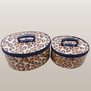 Kit 2  Maleta frasqueira nescessaire/ Estampa onça -3555