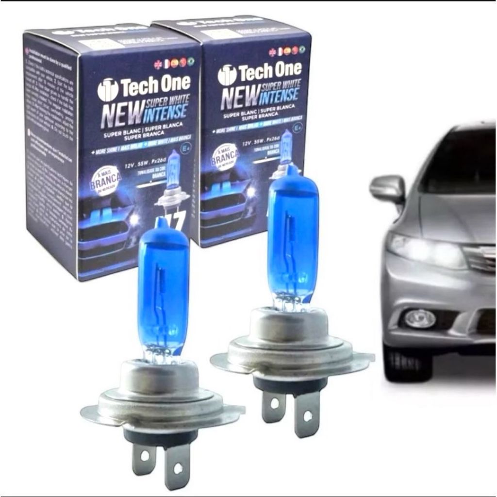 Kit 2 Lâmpadas Super Branca H7 8500K 55W Techone