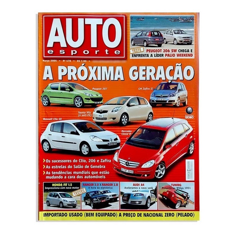 Revista Auto Esporte 478 3/2005 Tuning Audi Salão De Genebra