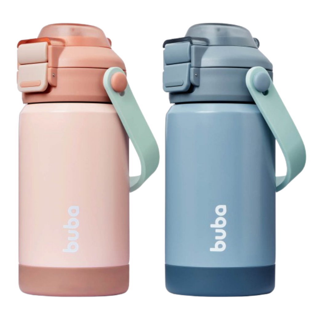 Garrafinha Térmica Infantil Parede Dupla 360ml Bebedor 2 em 1 Bico ou Canudo Aço Inox Alça Buba em Oferta na Shopee