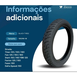 Pneu Moto ecológico Strada 100/90/18 em Oferta na Shopee
