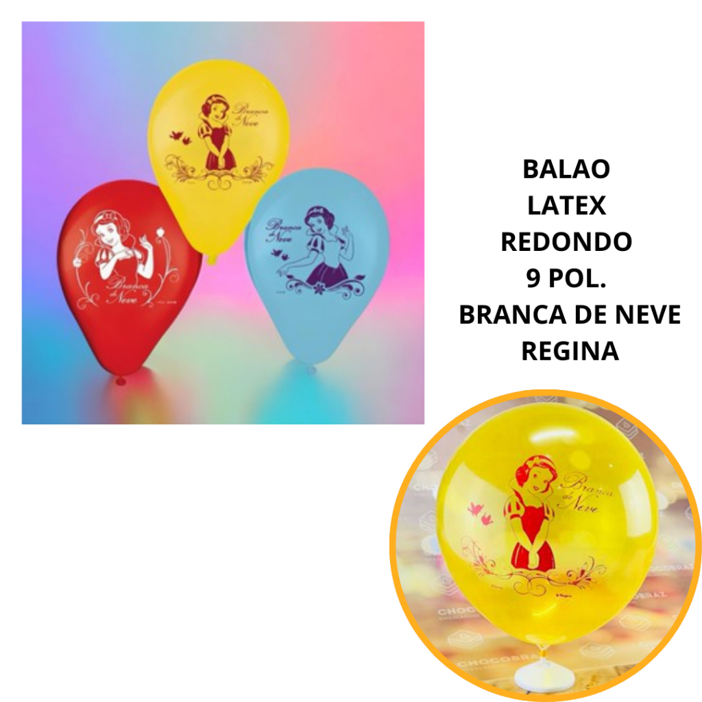25~125 BALAO LATEX REDONDO 9 POL. BRANCA DE NEVE REGINA em Oferta na Shopee