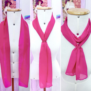 Echarpe Chiffon Rosa Pink - Padrão uniforme/ igrejas /empresas/congressos/outubro rosa/mulher em Oferta na Shopee