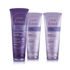 Combo Siàge Loiro Expert: 1 Shampoo 250ml + 2 Condicionador 200ml