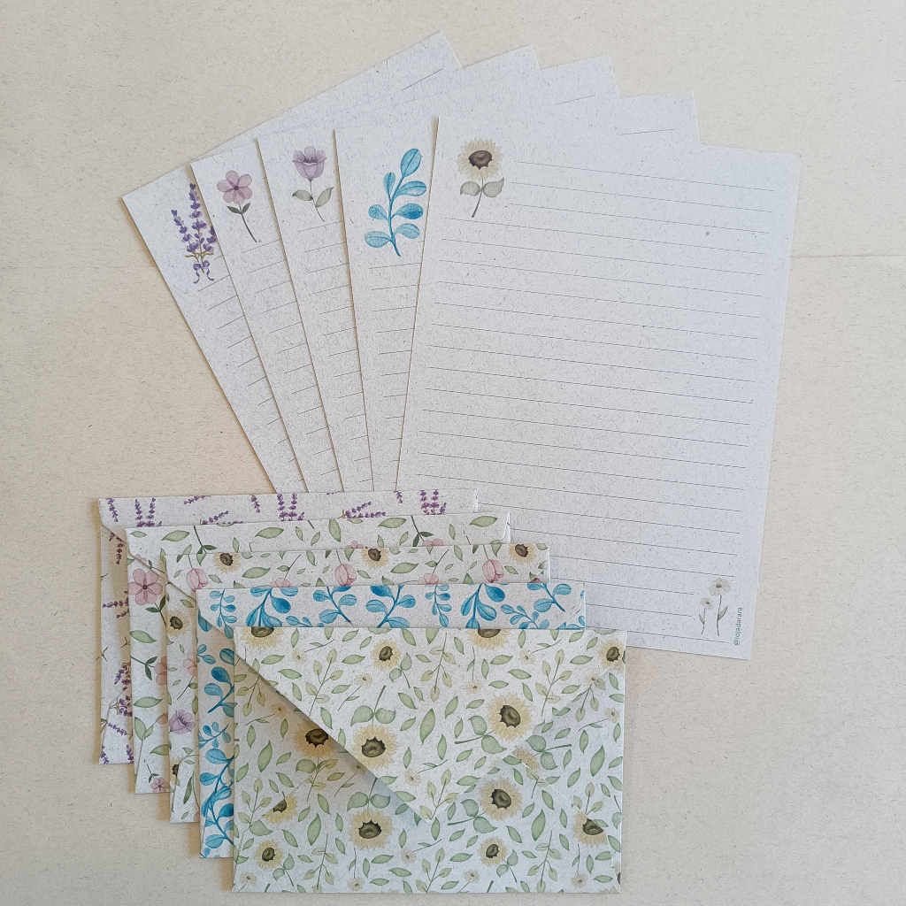 Coleção de Papéis de Carta ESTAMPAS com Envelope 10 unidades | 05 ESTAMPAS em Oferta na Shopee