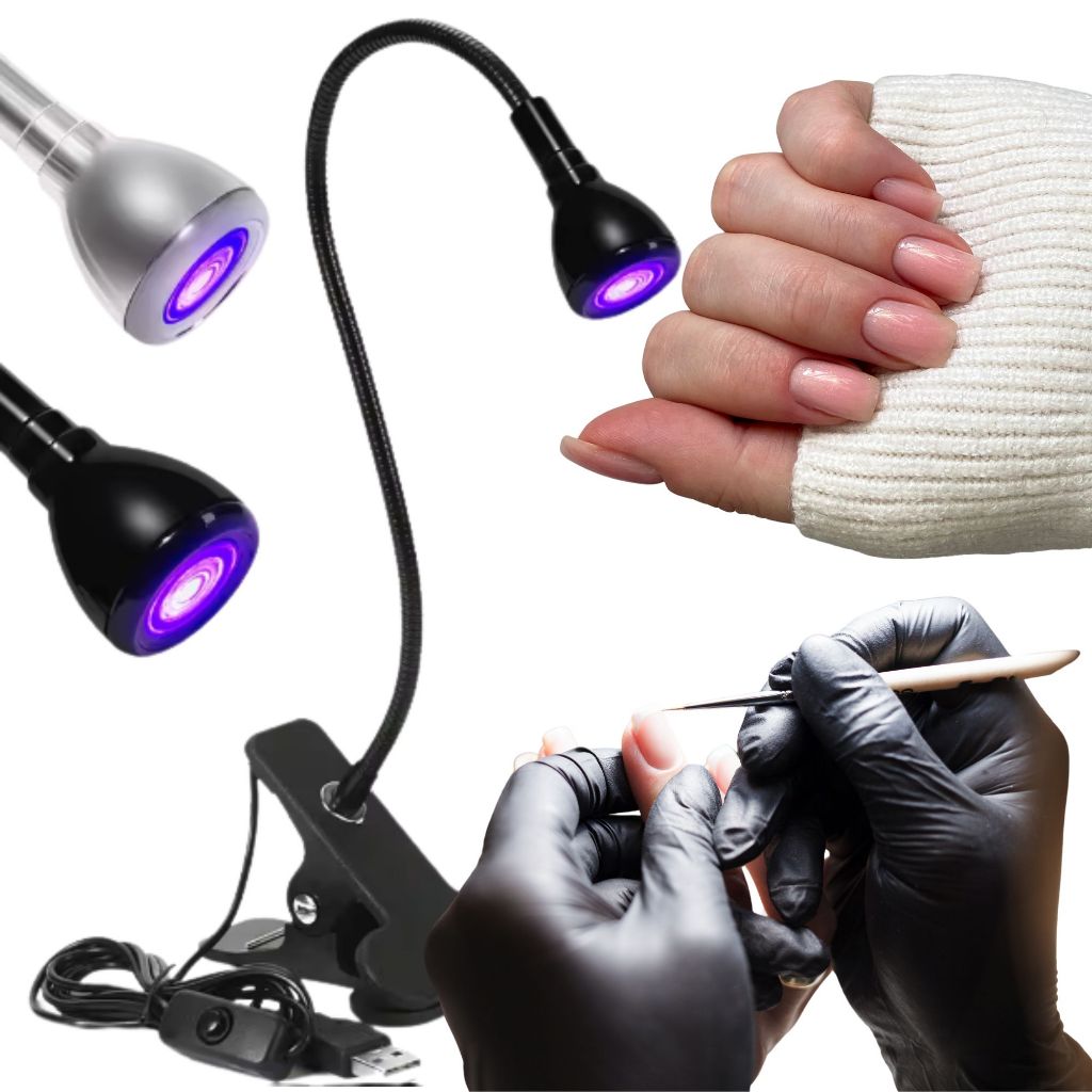 Led uv luz 2 pç para secar unha polonês gel clip-on mesa flexível mini usb lâmpada