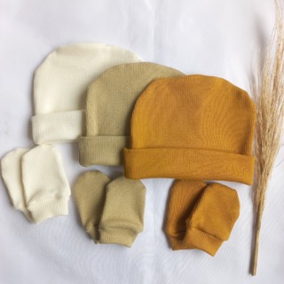 Touca de bebê RN, kit com 3 toucas e 3 pares de luvas, maternidade enxoval baby, Algodão Premium em Oferta na Shopee