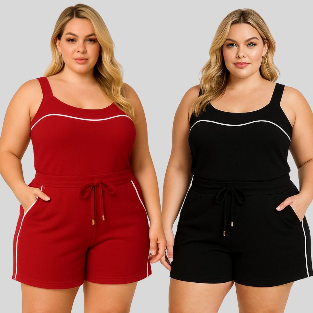 Kit 2 Conjuntos de Malha Crepe Plus Size. Plus Size Feminino Conjunto. em Oferta na Shopee