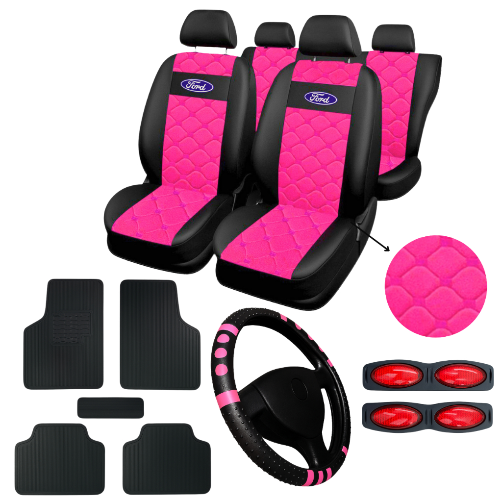 Capa de Banco De Carro Couro Ford Ka Focus Escort Ecosport Fiesta tapete de carro + capa de volante em Oferta na Shopee