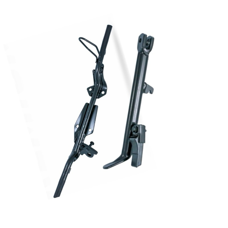 Kit Cavalete lateral + Pedal de apoio Estribo, Cg Titan, Fan e Start 125, 150 e 160(Preto e Cromado)