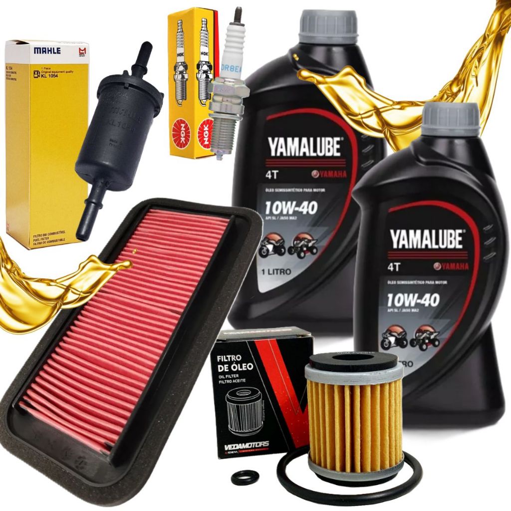 Kit Revisão Fazer 250 Abs Fz25 2018 Em Diante Yamalube 10w40 FIltros e Vela Ngk em Oferta na Shopee