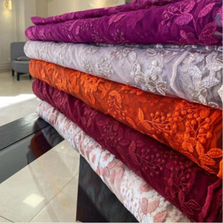 Tule bordado Liverpool 1m x1,30 varias cores(Barrado dos dois lados)- tecido delicado e sofisticado em Oferta na Shopee