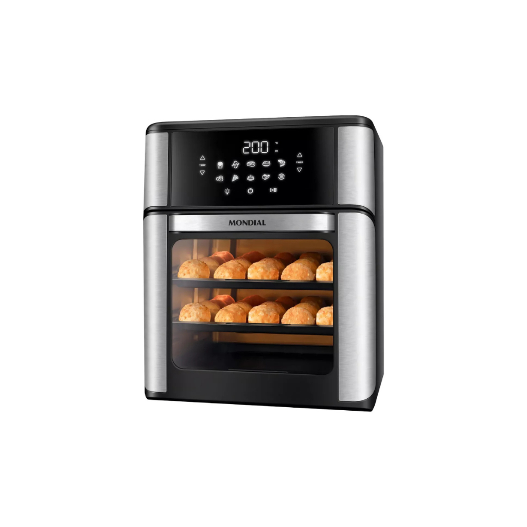 Fritadeira Air Fryer Forno Oven 12L Mondial Preto/Inox 2200W AFON-12L-BI 220v