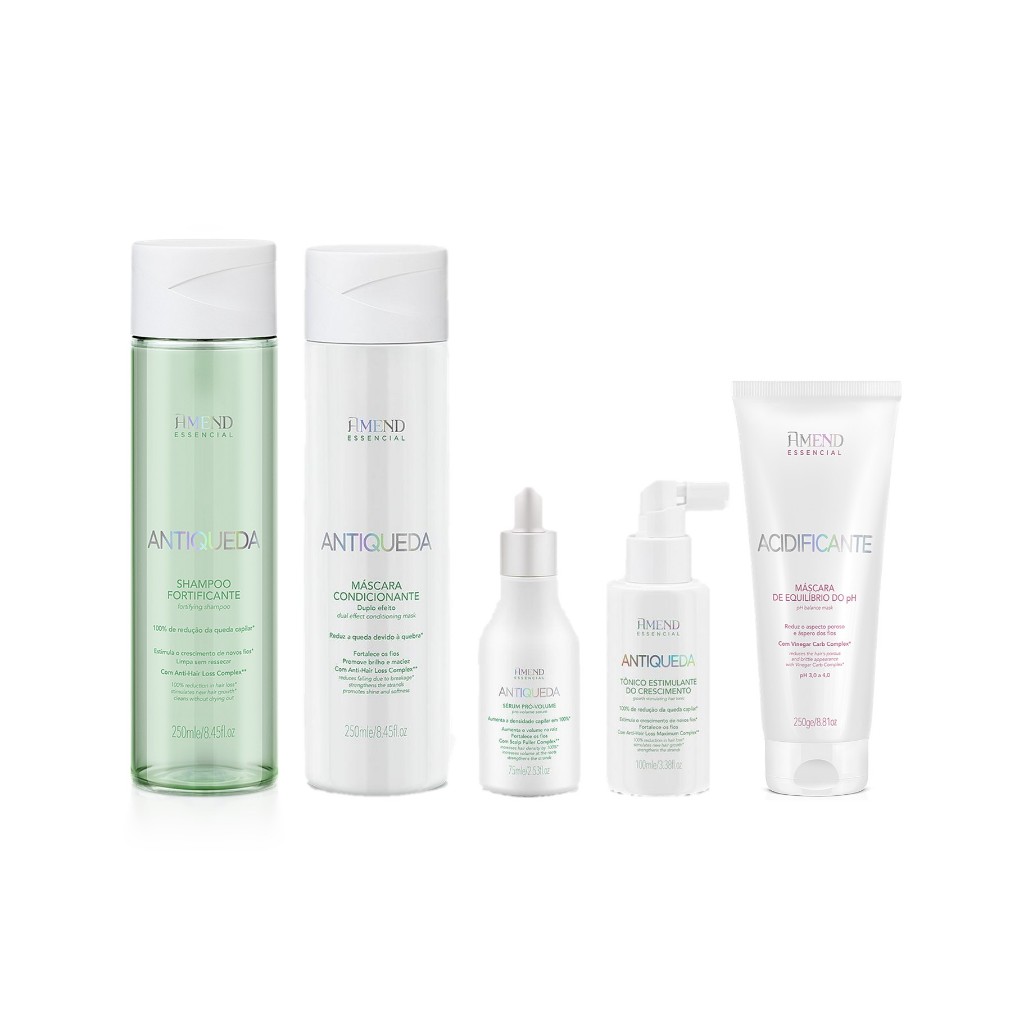 Amend Essencial Kit Antiqueta Sh + Másc + Sérum + Tônico + Acidificante 250g em Oferta na Shopee