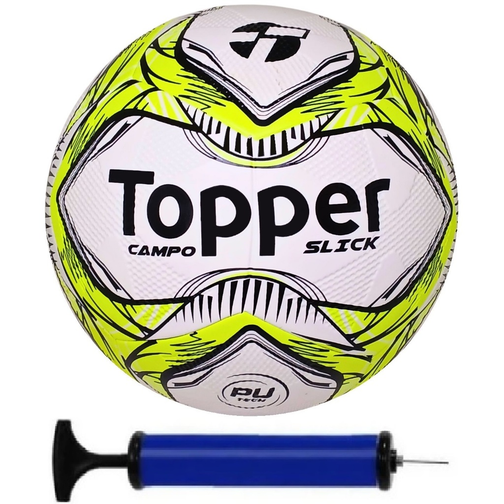 Bola Futebol Campo Oficial Topper + bomba de ar