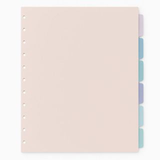 Divisorias para caderno argolados 11 furos , 8 divisorias tons pasteis em Oferta na Shopee