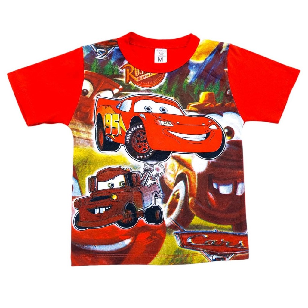 Camisa Manga CURTA Festa Casual Infantil Menino Car em Oferta na Shopee