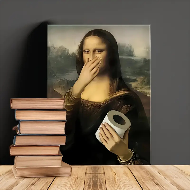 Quadro Mona Lisa Divertida – Arte com Humor para sua Decoração em Oferta na Shopee