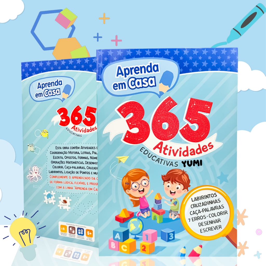 Livro Infantil 365 Atividades Educativas Caligrafia Matemática Colorir Coordenação Motora em Oferta na Shopee