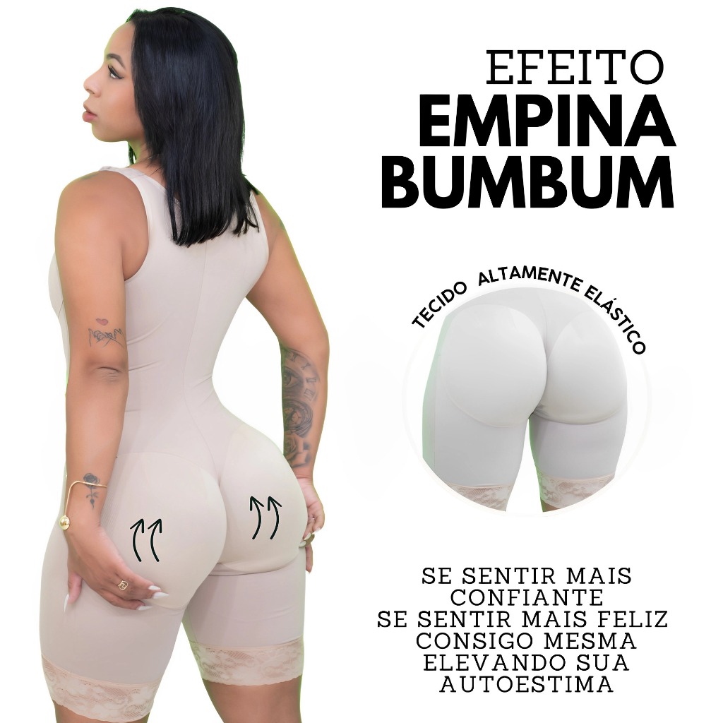 Cinta Faixa Macacão Modelador Levanta Bumbum Pós Cirúrgico em Oferta na Shopee