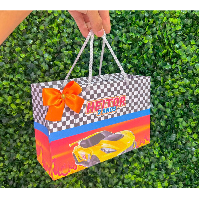 Sacolinha Surpresa Hotwheels Personalizada | Lembrancinha Bolsinha Maleta | Festa | Aniversário
