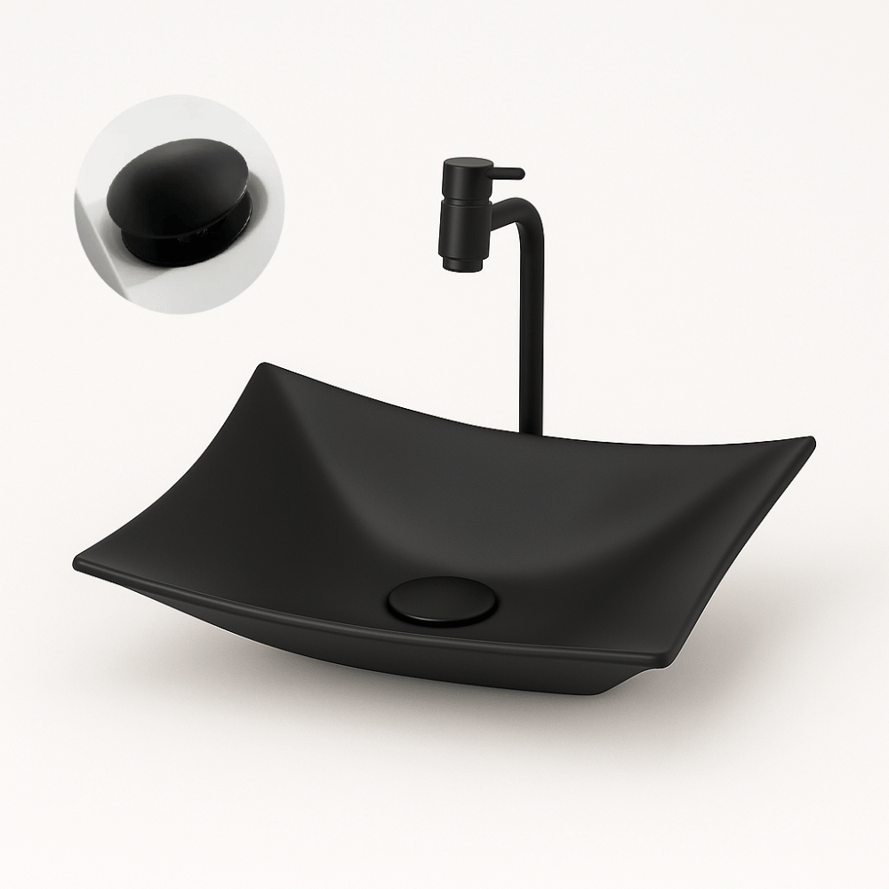 KIT CUBA PIA DE VIDRO QUADRADA 30CM PARA BANHEIROS E LAVABOS TORNEIRA LINK E VALVULA CLICK COR FOSCA em Oferta na Shopee