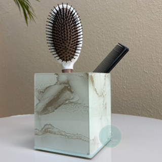 Porta Pente/ Escova De Cabelo Efeito Mármore Decorativo Banheiro Suporte Organizador em Oferta na Shopee