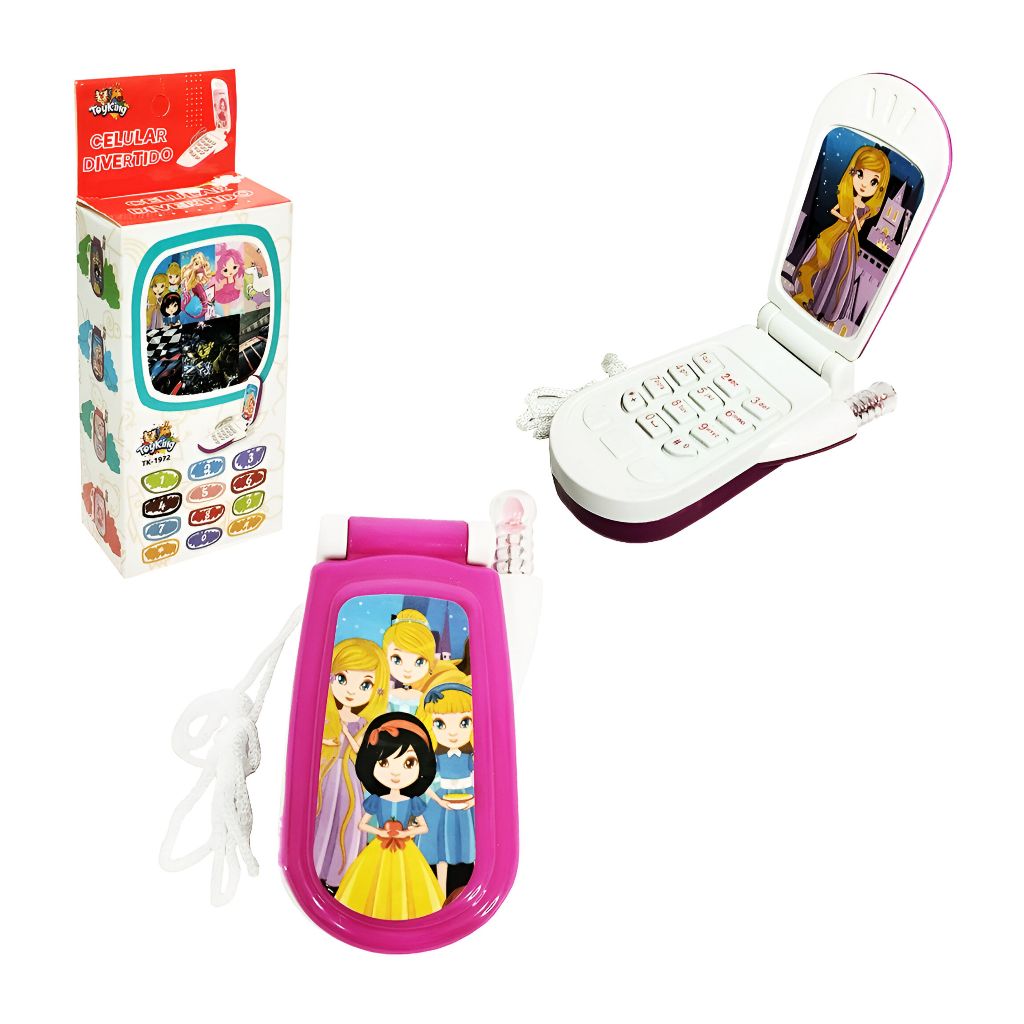 Celular Musical de Brinquedo Telefone Abre e Fecha C/ Luz e Botões Vários Modelos Sortidos