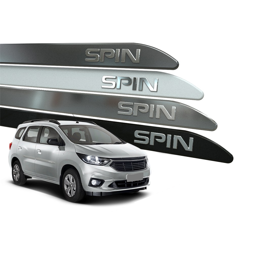 Friso Lateral Spin 2012 a 2026 Facao Grafia em Alto Relevo Cromado Modelo Universal Compatível