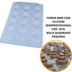 1~4 FORMA BWB COM SILICONE SEMIPROFISSIONAL, DOCES FINOS CHOCOLATES CÓD. 3576 BOLO QUADRADO PEQUENO (CHOCO)