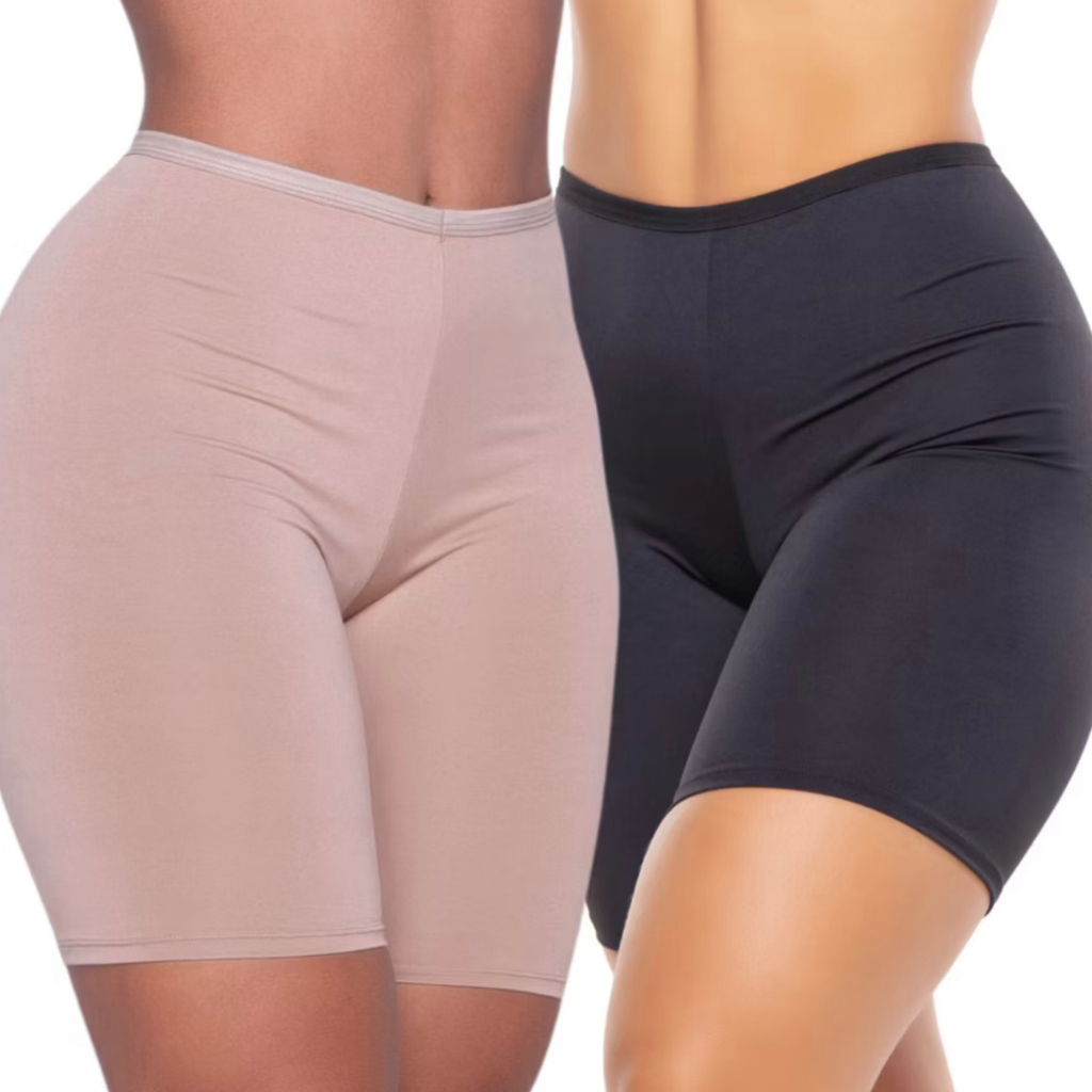 Kit 2 Shorts Segunda Pele Modelador Anágua Liso Para Vestir Por Baixo Da Roupa Promoção Moderno Conforto