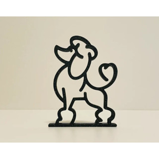 Escultura Poodle Line Art · Impressão 3D PETG · Arte Minimalista Cachorro · Decoração Pet…