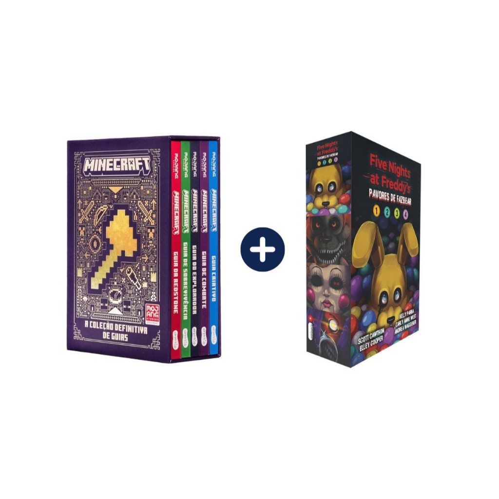 Kit de Livros Box Minecraft: A Coleção Definitiva de Guias e Box Pavores de Fazbear em Português