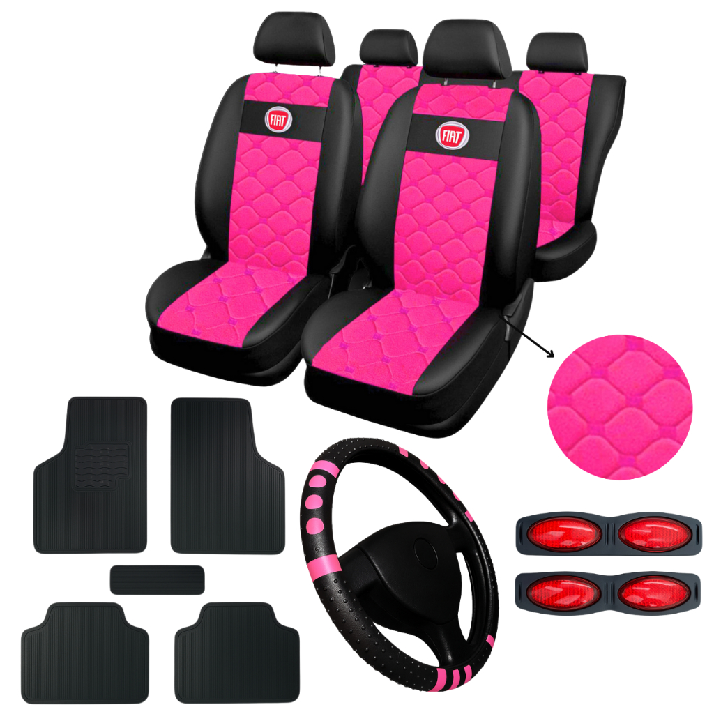 kit Capa Para Bancos Tecido/couro sintético Carro Fiat Uno Palio Siena + tapete de carro + volante em Oferta na Shopee
