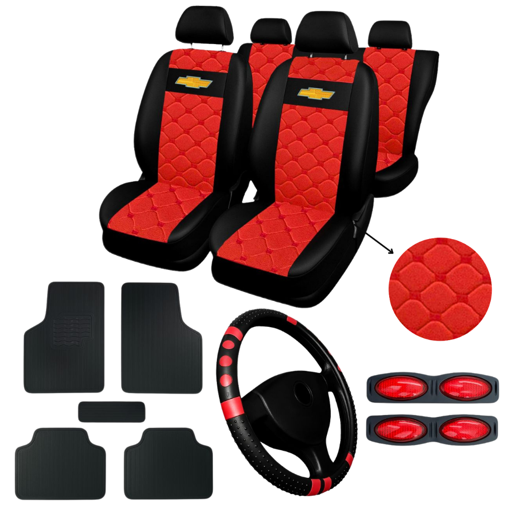 kit Capa Para Banco De Carro Automotivo Corsa Celta Prisma Onix Vectra Monza + tapete + volante em Oferta na Shopee