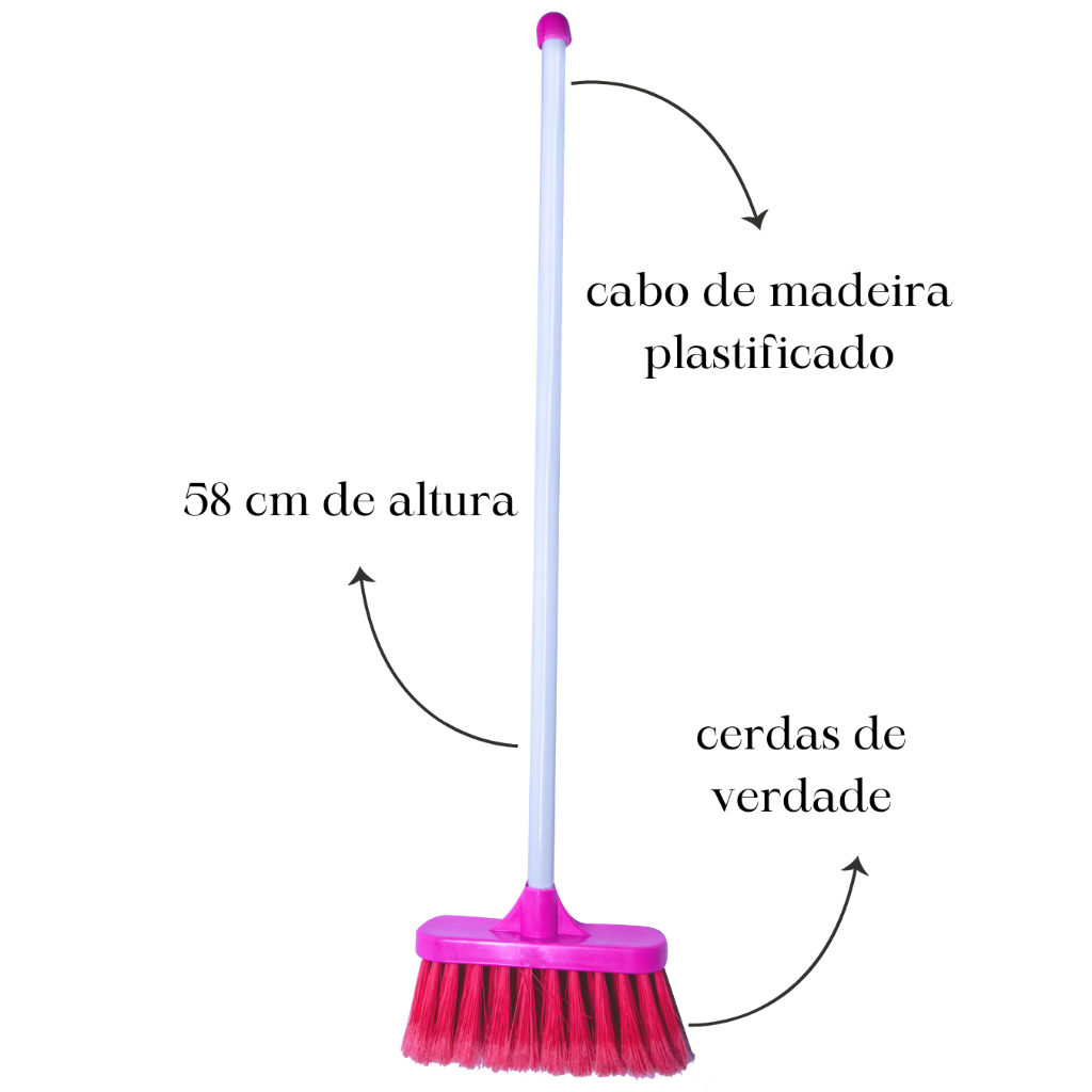 Brinquedo Educativo Menina Vassoura, Rodo, Pá de Limpeza Infantil Rosa Brincar de Casinha em Oferta na Shopee
