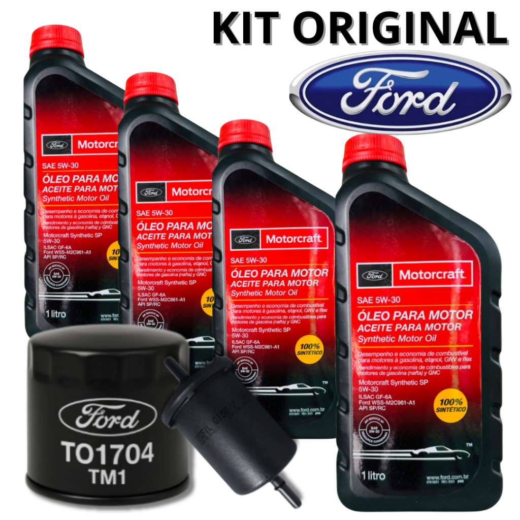 KIT TROCA DE ÓLEO 5W30 MOTORCRAFT SP + FILTROS