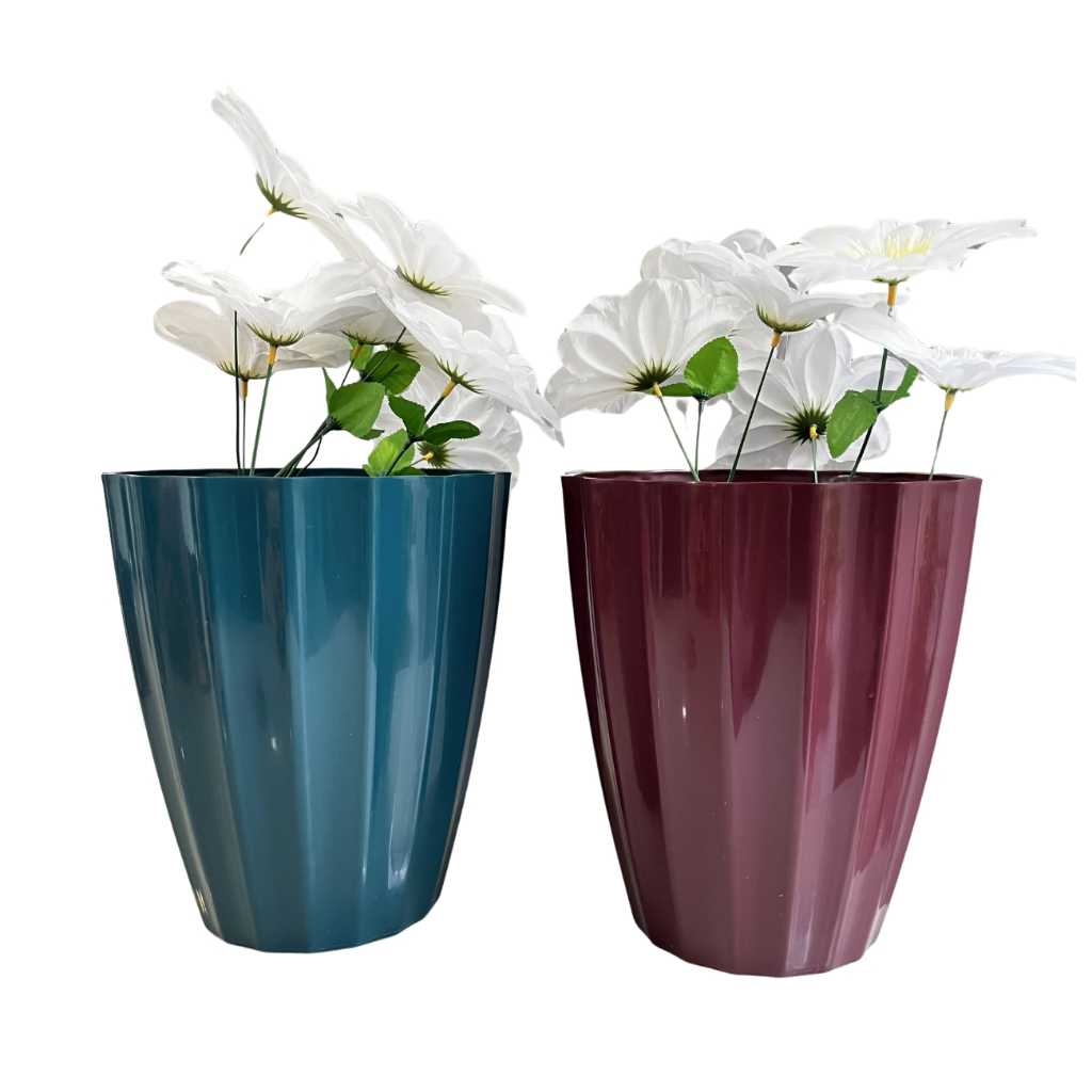 Vaso Planta Decorativo Para Sala Cachepot Cacau TAM P 26x22 Plástico Injetado RM Artesanatos
