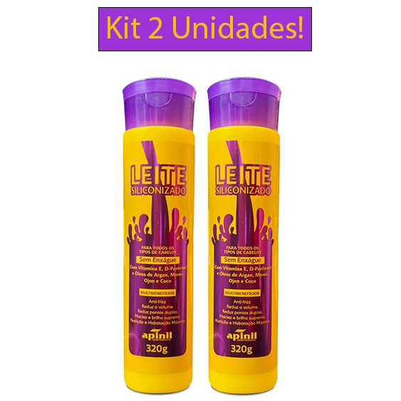 KIT 2 Unidades LEITE SILICONIZADO 320g APINIL em Oferta na Shopee